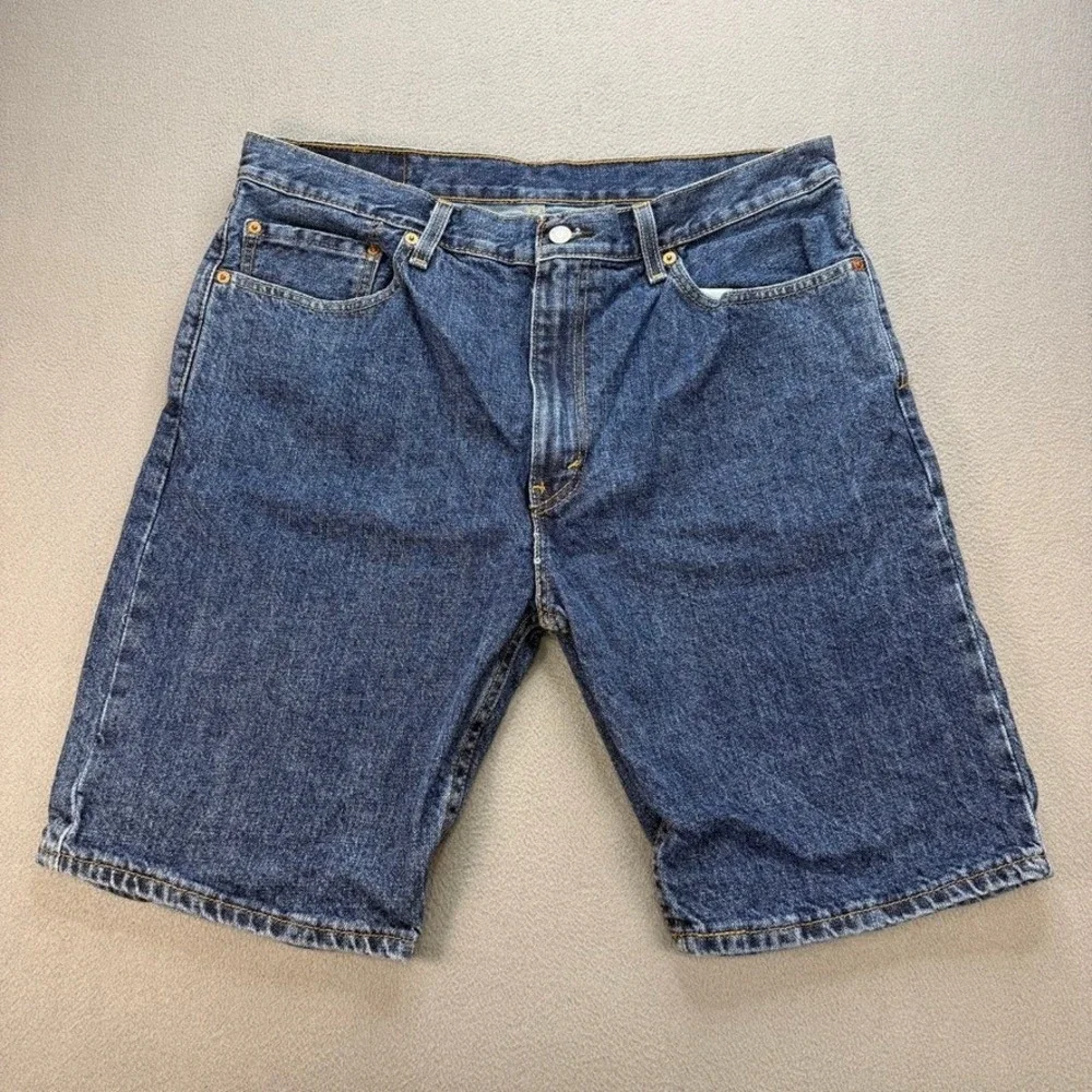 Levis 505 Denim Shorts Regular Fit Mens W36 Blue Jorts Cotton Classic Casual